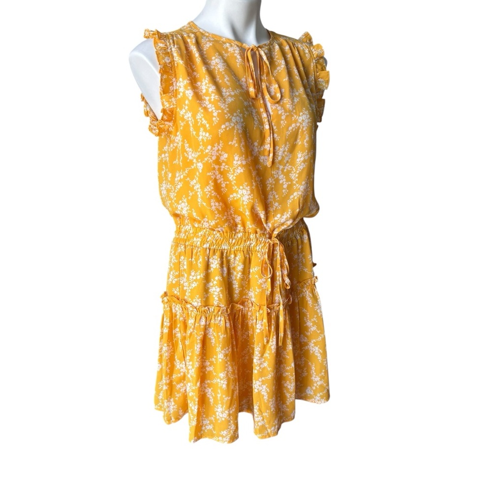 NWT, Pinch Tiered Ruffle Floral Blouse Cap Sleeve Elastic Waist, Sz M - Picture 8 of 15